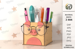 3D Glasses and pencil Holders Bundle Laser Cut Product Image 2