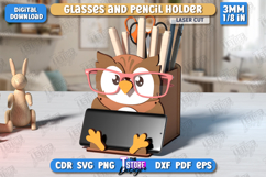 Animal Glasses and Pencil Holders Laser Cut Bundle, Kids SVG Product Image 12