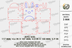 3D Glasses and pencil Holder Laser Cut.Bunny SVG Product Image 2
