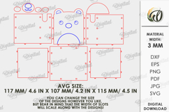 3D Glasses and pencil Holder Laser Cut. Teddy bear SVG Product Image 2