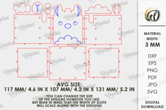 3D Glasses and pencil Holder Laser Cut. lama SVG Product Image 2