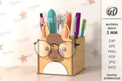 3D Glasses and pencil Holder Laser Cut.Horse SVG Product Image 1