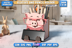 Animal Glasses and Pencil Holders Laser Cut Bundle, Kids SVG Product Image 10