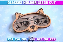 Glasses Holder Laser Cut | Eyeglass Stand | Animal Face |CNC Product Image 1