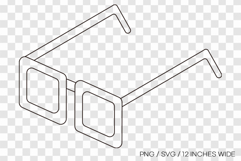Sunglasses line art SVG summer clipart illustration PNG Product Image 1