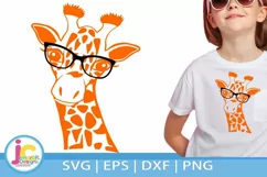 Giraffe in glasses svg, Cute Funny Kids Mother svg clip art Product Image 1
