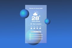 Glassmorphism weather ui app element kit template design Product Image 2