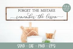 Forget The Mistake Remember The Lesson | Positivity SVG Product Image 1