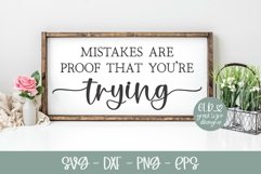 Mistakes Are Proof That You&#039;re Trying | Inspirational SVG Product Image 1
