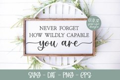 Never Forget How Wildly Capable You Are | Inspirational SVG Product Image 1