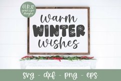 Warm Winter Wishes SVG | Christmas SVG Quote Product Image 1