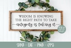 Wisdom Is Knowing The Right Path To Take | Integrity Quote Product Image 1