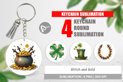 Glitch &amp; Gold St Patricks Keychain Product Image 1