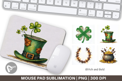 Glitch &amp; Gold St Patricks Mouse Pad Product Image 1