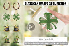 Glitch &amp; Gold St Patricks Glass Can Product Image 1