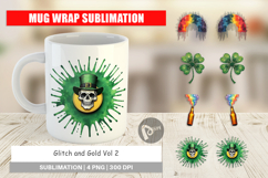 Glitch &amp; Gold St Patricks Mug Wrap Product Image 1