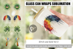 Glitch &amp; Gold St Patricks Glass Can Product Image 1