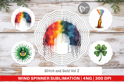 Glitch &amp; Gold St Patricks Wind Spinner Product Image 1
