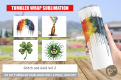 Glitch &amp; Gold St Patricks Tumbler Product Image 1
