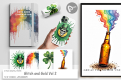 Glitch &amp; Gold St Patricks Digital Paper Product Image 1