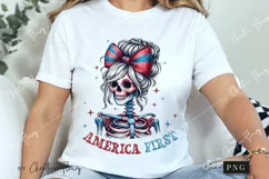 America First Skeleton Patriotic PNG | 4th Of July PNG Product Image 2
