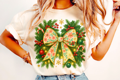 Christmas Coquette Bow PNG, Merry Christmas PNG, Holiday PNG Product Image 1