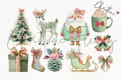Brush Stroke Christmas Clipart Bundle - 65 Elements Product Image 4
