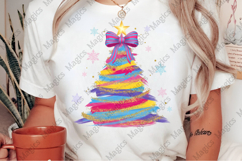 Glitter Brushstroke Christmas Tree PNG Product Image 2