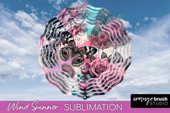 Butterfly Wind Spinner - Summer Flowers Spinner Sublimation Product Image 1