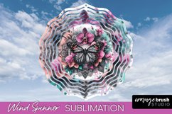 Butterfly Wind Spinner - Summer Flowers Spinner Sublimation Product Image 1