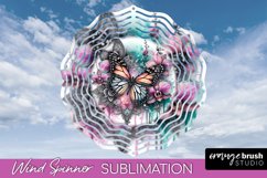 Butterfly Wind Spinner - Summer Flowers Spinner Sublimation Product Image 1