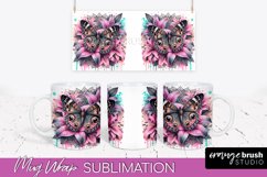 Butterfly Mug Wrap - Flowers Mug Sublimation Design Product Image 1