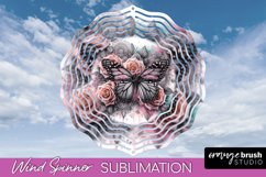 Butterfly Wind Spinner - Summer Flowers Spinner Sublimation Product Image 1