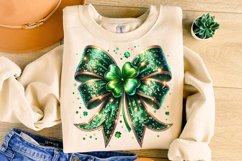 St Patrick&#039;s Day Coquette Bow PNG, St Patricks Day Bow PNG Product Image 3