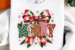 Glitter Coquette Merry Christmas Sublimation Png Product Image 1