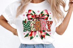 Glitter Coquette Merry Christmas Sublimation Png Product Image 3