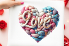 Glitter Crochet Yarn Valentine Product Image 1