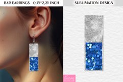 Blue Sequin| Christmas Glitter Bar Earrings Sublimation Product Image 1