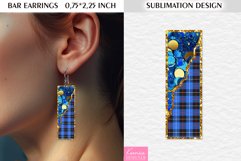 Blue Sequin| Christmas Glitter Bar Earrings Sublimation Product Image 1