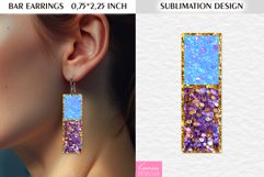 Blue Sequin| Christmas Glitter Bar Earrings Sublimation Product Image 1