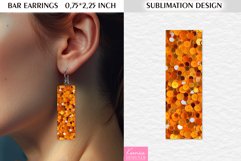 Orange Glitter| Christmas Glitter Bar Earrings Sublimation Product Image 1