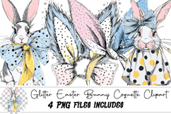 Glitter Easter Bunny Coquette Clipart Product Image 1