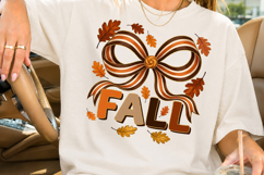 Glitter Fall Bow PNG, Coquette Bow Autumn Sublimation Product Image 2