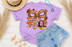 Glitter Fall Bow PNG, Coquette Bow Autumn Sublimation Product Image 3