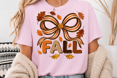 Glitter Fall Bow PNG, Coquette Bow Autumn Sublimation Product Image 4