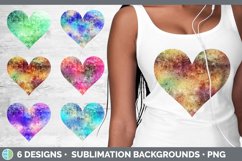Bundle of six Glitter Galaxy hearts clipart