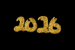 Glitter gold hand drawn 2026 number element concept Product Image 1