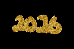 Glitter gold hand drawn 2026 number element concept Product Image 2