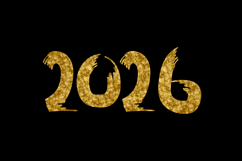 Glitter gold hand drawn 2026 number element design Product Image 2