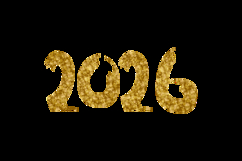 Glitter gold hand drawn 2026 number element design Product Image 2